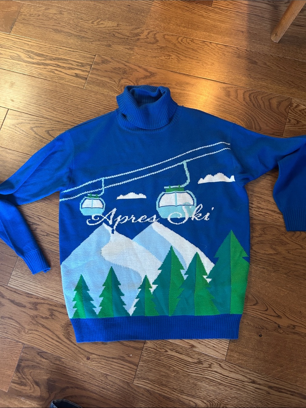 Blue 'Après Ski' Turtleneck Ski Sweater